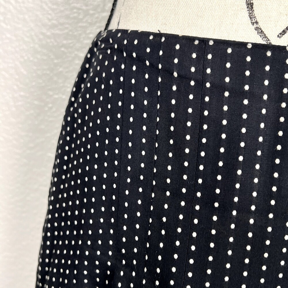 Ann Taylor Sz 2P Polka Dot Lace Skirt Lined Black White 100% Cotton Side Zipper - Picture 2 of 12